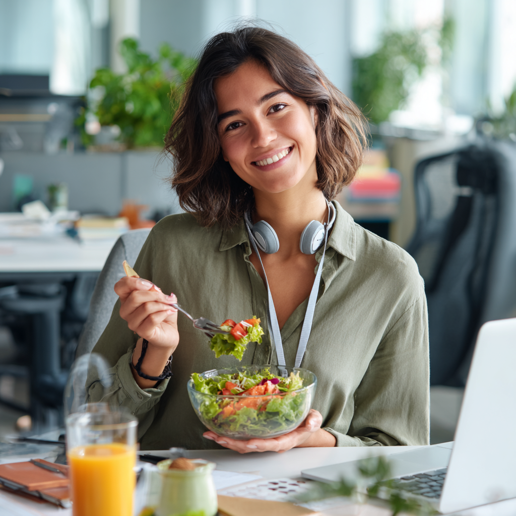 Smiling Uzbek family enjoying a traditional healthy meal together at home